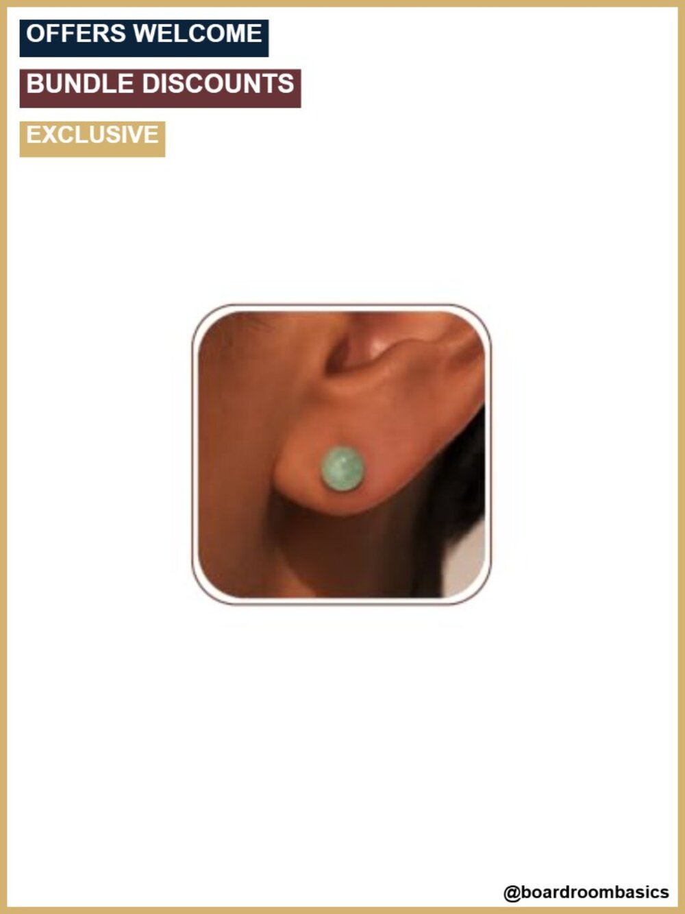 Jade Stud Earrings 925 Sterling Silver Hypoallergenic Handmade